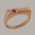 thumbnail image 2 of LBG British Made 9k Rose Gold Natural Ruby Mens Band Ring - 33 size options - Size 6, 2 of 6