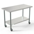 thumbnail image 2 of KoolMore 24" x 48" 18-Gauge 304 Stainless Steel Commercial Work Table with Casters, 2 of 7