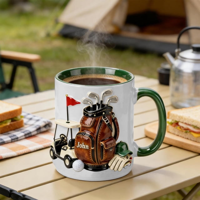 Tasse à Café en Céramique avec Poignée Colorée, Gobelet Vert Imprimé, Sans Plomb, Compatible Micro-Ondes et Lave-Vaisselle, 9,6 x 8,2 cm, 1 Pce