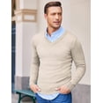 thumbnail image 3 of COOFANDY Men V Neck Casual Knitted Pullover Sweater Slim Fit Soft Plain Sweater, 3 of 6