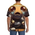 thumbnail image 3 of Lsque The Binding of Isaac print Men's Cuban Collar Short Sleeve Shirt Summer Beachwear Casual Button Down Fashionable Vacation Leisure Shirt-Small, 3 of 7