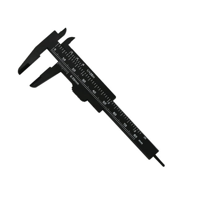 Calibrador Vernier de plástico 80mm/3 pulgadas Mini alta precisión doble escala pulgadas/calibrador deslizante métrico herramienta de medición negro 1 Uds