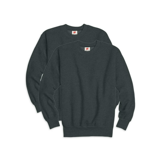 Hanes Boys Ecosmart Fleece Crew Neck 2-Pack Sweatshirts, Sizes 4-18