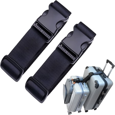 GASTROPOD 2026 New Luggage Straps, Heavy Duty Adjustable Suitcase Belt Travel Attachment for Connecting Your Luggage (Black)