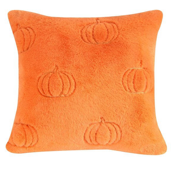 Wovilon Pumpkin Embroidered Halloween Throw Pillow Cover Lumbar Cushion Halloween Decoration Thanksgiving Decoration