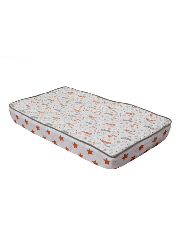 Bacati - Basketball Orange/Gray Boys Muslin Quilted Changing Pad Cover