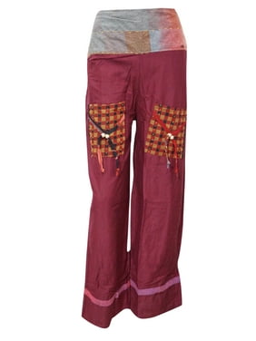 Mogul Women's Yoga Pant Maroon Fashionable High Waist Pants