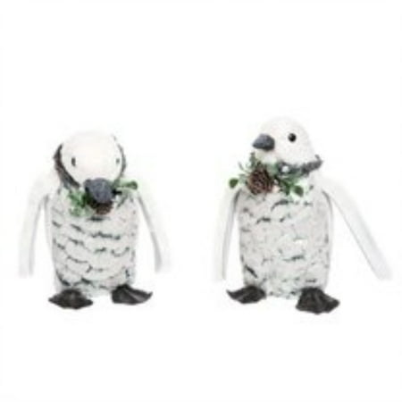 UPC: 0885114196470 | Set of 2 Contemporary Style Fabric White Christmas Penguin Figurines 9