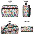 thumbnail image 3 of Geometric Flower and Dahlia White Insulated Lunch Bag Teens,Bento School Lunch Bag for Teens for Work,Picnic or Travel 10.6x7.7x4.3 Inches,12 Can Capacity, 3 of 6
