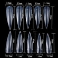 thumbnail image 2 of 500PCS Fake Nails Stiletto 10 Sizes Full Cover Artificial Nails False Nails, 2 of 7