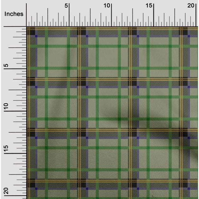 oneOone Cotton Flex Fabric Tartan Check Printed Craft Fabric BTY 40 Inch Wide
