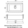 thumbnail image 5 of Sinber  Farmhouse Apron Single Bowl Kitchen Sink with Fireclay White Finish 33" x 18" x 10" - White, 5 of 9