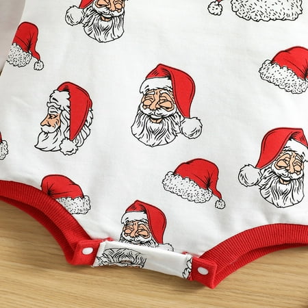 

nsendm Baby Boy Gown Newborn Infant Baby Girls Boys Print Autumn Christmas Santa Long Sleeve Sweatshirt Romper for Baby Childrenscostume Red 0-6 Months