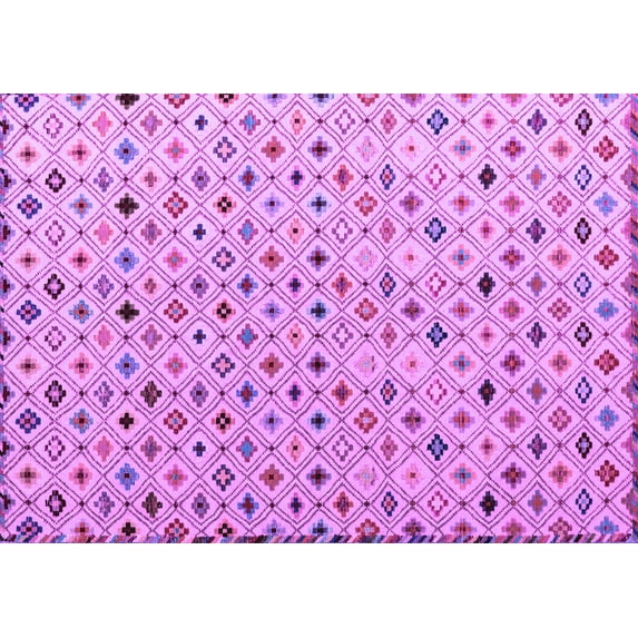 Ahgly Company Indoor Rectangle Abstract Purple Modern Area Rugs, 5' x 7'
