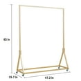 thumbnail image 4 of FURVOKIA Modern Simple Heavy Duty Metal Rolling Garment Rack with Wheel,Retail Display Clothing Rack, Single Rod Floor-Standing Hangers Clothes Shelves (Gold Square Tube A, 47.2 L), 4 of 4