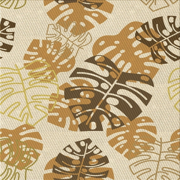 Ahgly Company Indoor Square Patterned Khaki Gold Area Rugs, 4' Square