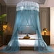 thumbnail image 4 of Mosquitero de Cúpula, Dosel para Cama con Encaje, Volantes, Diseño de Malla en Poliéster Fino, 120 x 270 cm para Camas Individual, Doble, Queen Size, 4 of 6