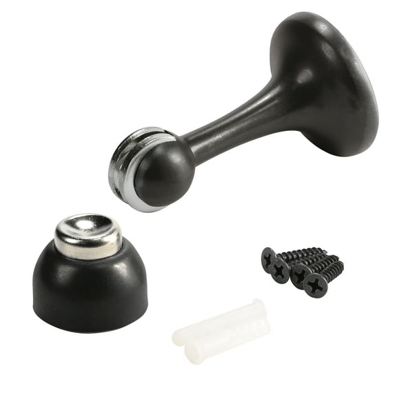Hardware Magnetic Door Stop with Catch, Oil-Rubbed Bronze