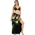 thumbnail image 2 of HAPPY BAY Women's Bikini Skirt Sarong Swimwear Swim Cover up Bathing suit Summer Wraps Swimsuit Beach Wrap Coverups for Women Beachwear One Size Coal, Floral, 2 of 5