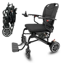 37 LBS Lightweight Carbon Fiber Electric Wheelchairs for Adults, 30 Miles Long Range Foldable Motorized Wheelchair with 2 Lithium Batteries & Dual Motors