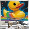 thumbnail image 2 of RKSupls Tapestry Wall Hanging Art, Yellow Rubber Duck Rainbow Float Tapestry Decoration for Daily Bedroom, Dorm, Living Room, Apartment Hallway Home Decor, 2 of 5