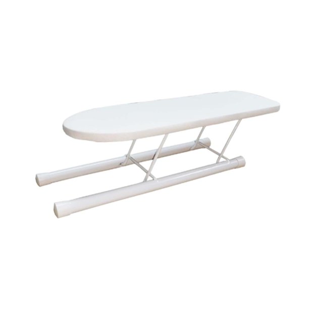 Mini tabla de planchar plegable con puños y cuello para viajes en casa Blanco
