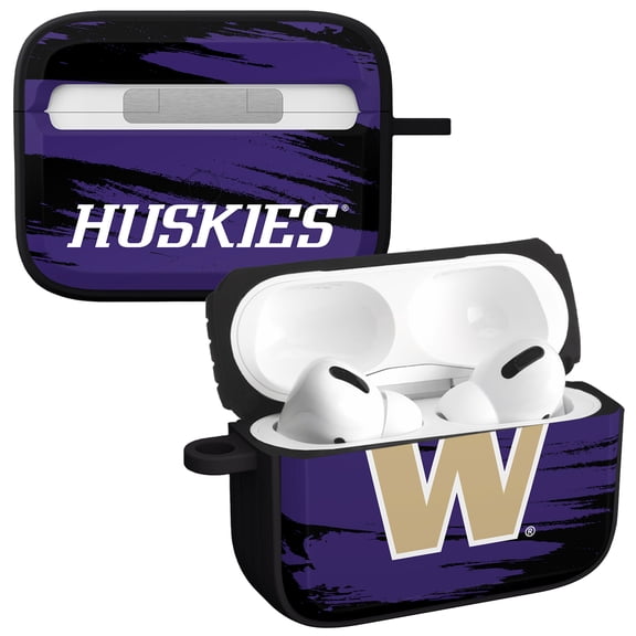 Washington Huskies Paint Stripe HDX Case Cover Compatible with Apple AirPods Pro 1 & 2 by Affinity Bands