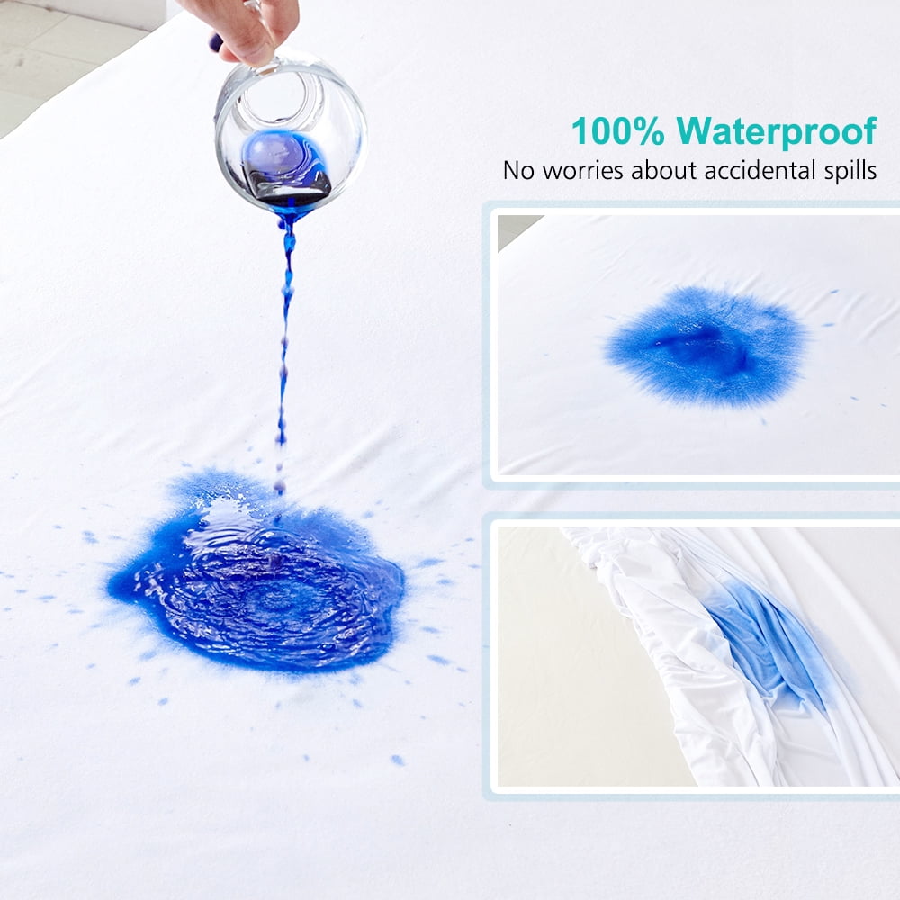 HAOK Waterproof Fitted Microfiber Mattress Protector, King, 2 Pack