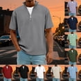 thumbnail image 2 of Kcolen Mens Oversized T Shirt Tall Men Henley Tee Tops Pullovers Solid Color Loose Fit Cotton Short Sleeve Summer Outdoor Basic Shirts for Men, 2 of 7
