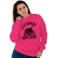 thumbnail image 3 of Leftovers are for Quitters Turkey Day Unisex Plus Fleece Graphic Sweatshirt Brisco Brands 2X, 3 of 5