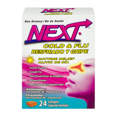 Next Daytime Relief Cold & Flu Softgels, 24 count