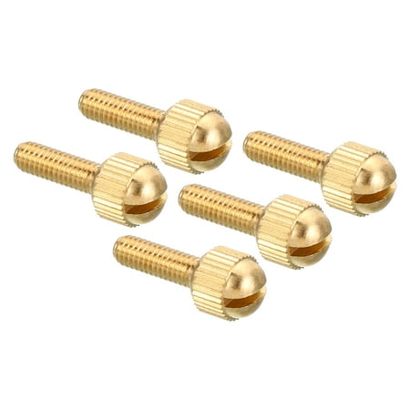 

Uxcell M4x12mm Knurled Thumb Screws Flat Brass Bolts Grip Knobs Fasteners for Retro Lamps Lights 5 Pack