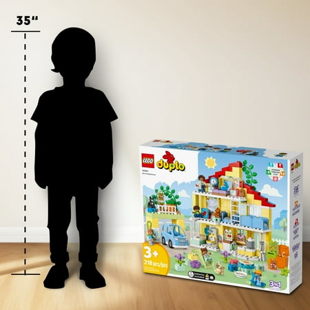 LEGO DUPLO Town 3in1 Family House 10994 Educational STEM Building Toy Set for Toddlers Ages 3+, Car Toy and 3 Floor House Lets the Whole Family Build, Play and Learn
