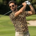 thumbnail image 3 of Aplkyhs Brown Leopard Matching Couple Sport Shirts Fit Plain Matching Golf Shirts for Couple Quarter Zip Mens Hawaiian Shirt for Casual Wear Breathable Fabric 4-Way Stretch, 3 of 5