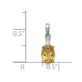 thumbnail image 2 of White Sterling Silver Charm Pendant Diamond Citrine Yellow 14 mm 5, 2 of 2