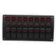 thumbnail image 2 of Panel de interruptor basculante BOROCO Panel de botón basculante de 8 interruptores IP65 Iluminación roja impermeable con tornillos adhesivos para 12‑24V RVs Yates Barcos, 2 of 14