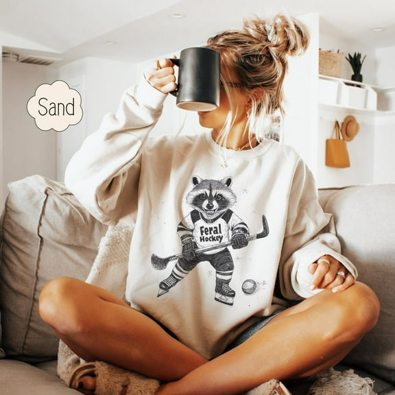 TeeFit Ice Hockey Sweatshirt, Hockey Player Gifts, Ice Hockey Shirt, Feral Hockey Mom Tee, Hockey Mama Sweater, Sports Mom Shirt, Mother'S Day Gift T-Shirt And Sweatshirt All Size S-5Xl