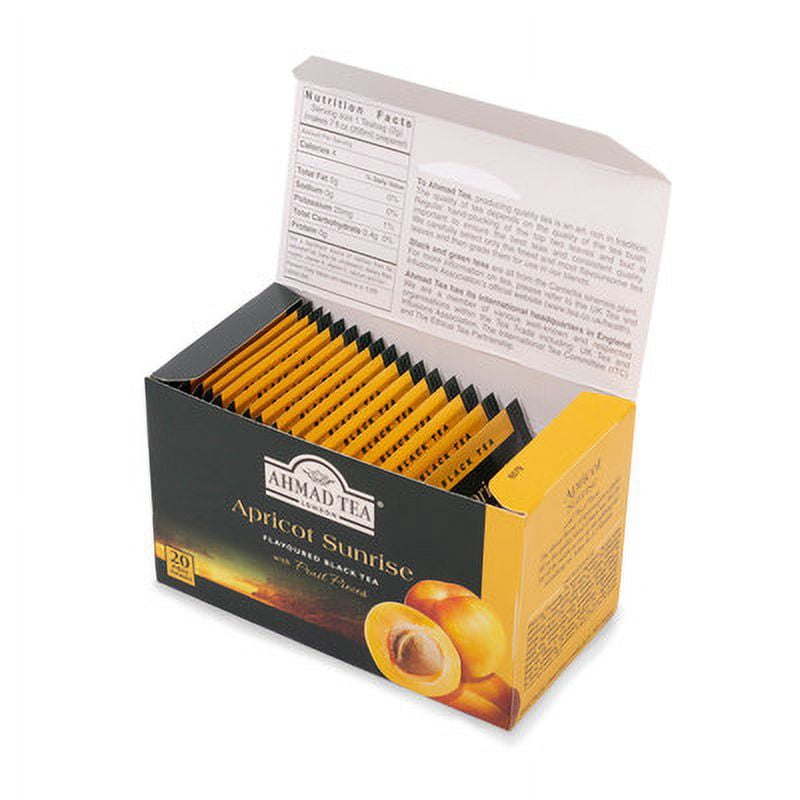 Ahmad Tea Apricot Sunrise Black Tea Bags, 120 Ct (6 Boxes of 20)