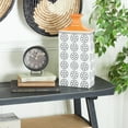thumbnail image 3 of DecMode 17" Floral White Ceramic Vase with Orange Tops, 3 of 9