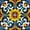 Blue/Yellow, variant on Mi Alma Retro Flower Green/Blue Tile Stickers - Removable Vinyl 4x4, 24 pcs
