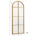 thumbnail image 3 of 59"x20" Home Decorative Arched Iron Frame Window Mirror Wall Mounted Makeup Mirror,Gold, 3 of 6