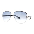 thumbnail image 1 of Luxury Metal Half Rim Tear Drop Officer Pilots Sunglasses Silver Black Light Blue, 1 of 4
