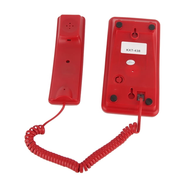 Corded Telephone, Mute Function Quick Flash Function KXT-438 ABS Function Wall Telephone for Home for School Red,White