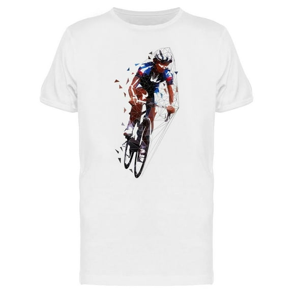 Low Polygonal Road Cyclist T-Shirt Men -Image by Shutterstock, Male x-Large