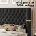 thumbnail image 4 of VanAcc 6.3" Thick Wrap Me Up Fluted King Bed by Modern, Black Velvet, 4 of 10