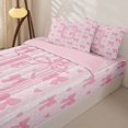 thumbnail image 3 of Manfei Kawaii Bow Tie Zipper Full Size Comforter Sets with Fitted Sheet and 2 Pillowcases For Girls,Pink Letter U Initial Lettering Zipper Bedding Set,Pink Reversible,4 Pieces, 3 of 7