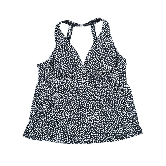Island Escape Women's Plus Size Printed Tankini Swim Black