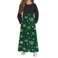 thumbnail image 5 of Little Toddler Girl Red Christmas Dress Cotton Long Sleeve Party Outfit Green 11-12 Years, 5 of 6