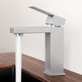 thumbnail image 1 of KES Robinet de Salle de Bain Nickel Brossé Robinet d'Évier Trou Unique Salle de Bain Meuble-Lavabo Lavabo Cascade Robinet de Récipient Poignée Unique cUPC Acier Inoxydable Certifié, 1 of 9