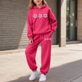 thumbnail image 2 of NIEWTR 5-6 Years Cute Toddler Baby Girls Clothes Set,Long Sleeve T-Shirt +Pants Outfit 0 6 12 18 24 Months 2T 3T 4T 2 PC Playwear Set A190-Hot Pink, 2 of 6